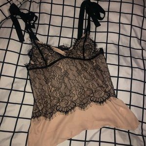 Lace Blush Tie up Tank
